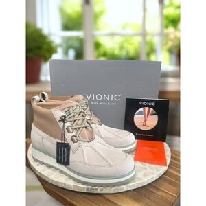 Vionic $170 Nolan Orthotic Leather Waterproof Arch Support Hiking Boot Women 6.5